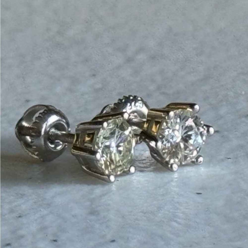 1.0 ctw Moissanite 925 Sterling Silver 5mm Stud Earrings Posts carat NEW G8
